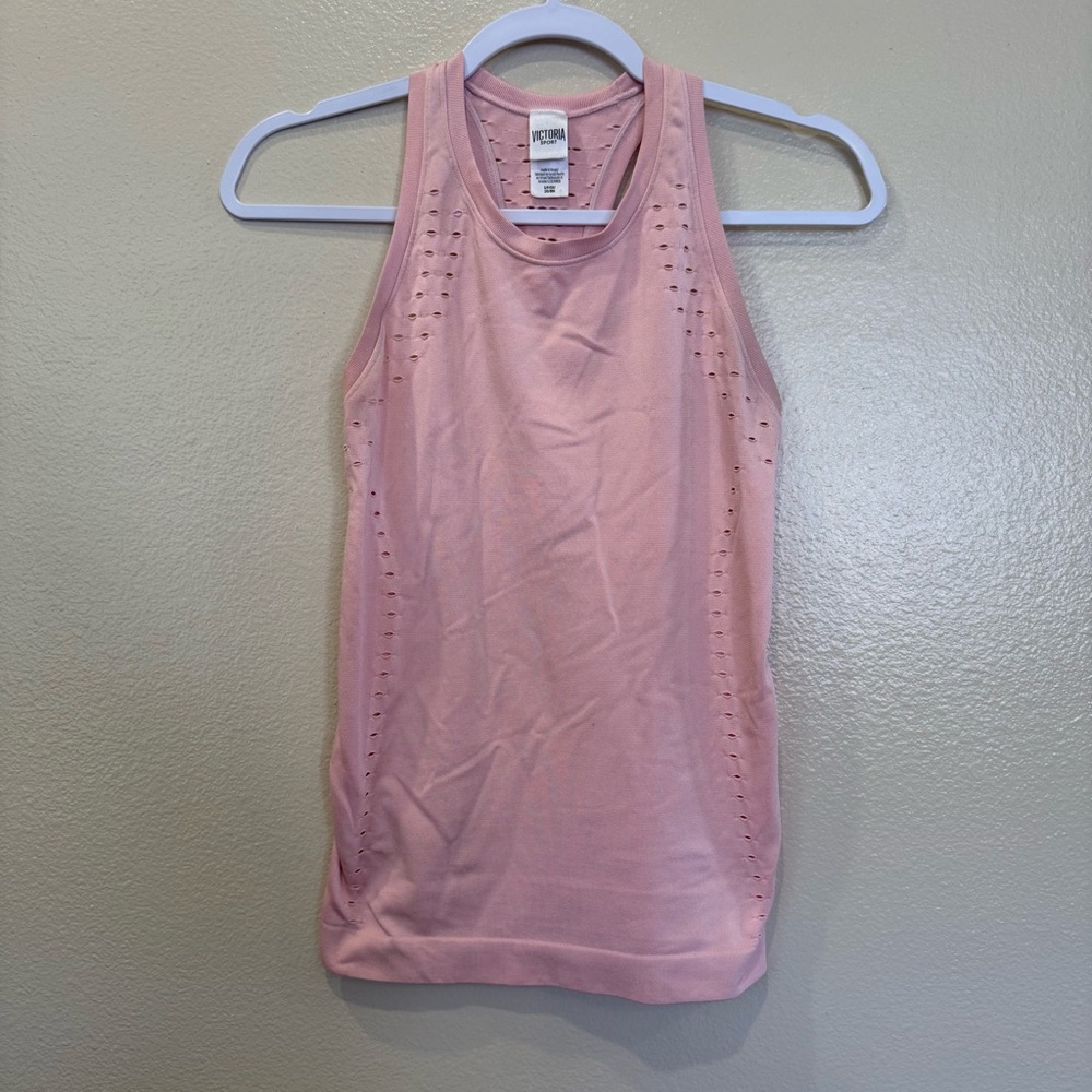 Victoria Sport Pink Seamless Racerback Workout Tank Top Small